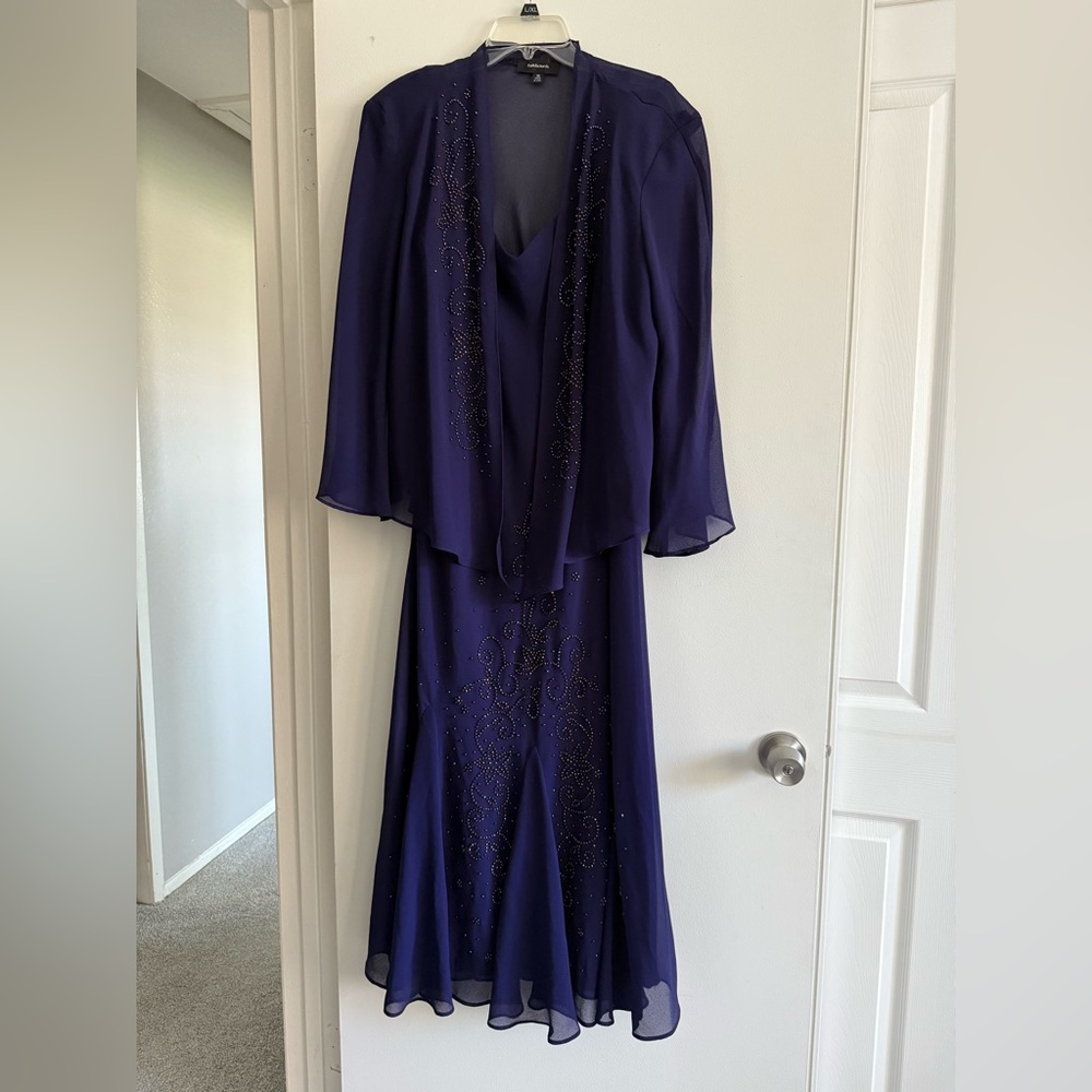 R&M Richards Purple Maxi Dress with Jacket